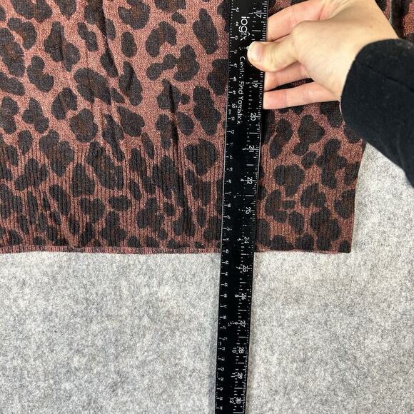27 Miles Cashmere Alaine Toffee 100% Cashmere Sweater XS Animal Print Pullover - Picture 3 of 8